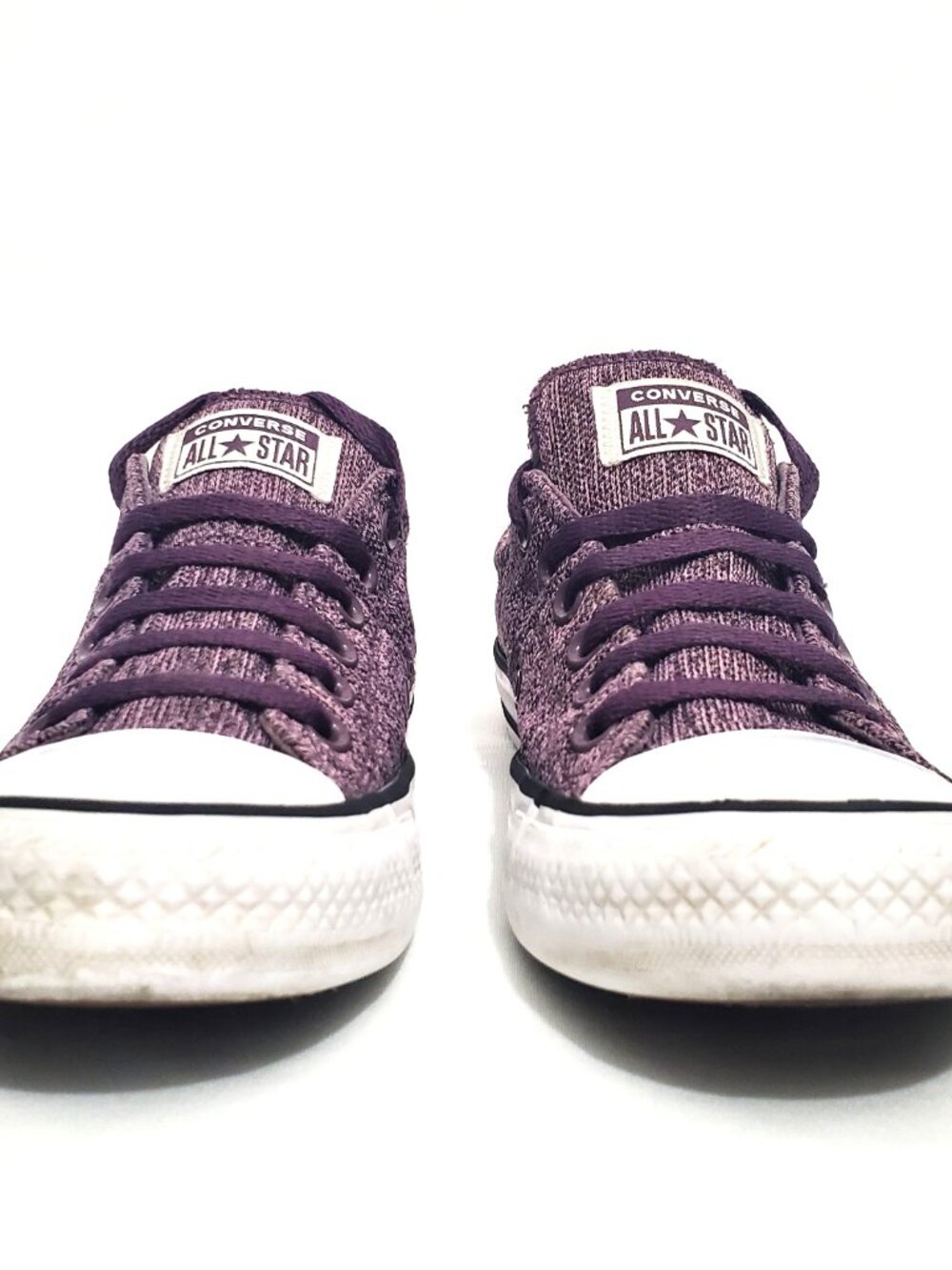 Converse Chuck Taylor All Star Madison Low Purple Tweed Knit Sneakers Womens 8 - Picture 3 of 9